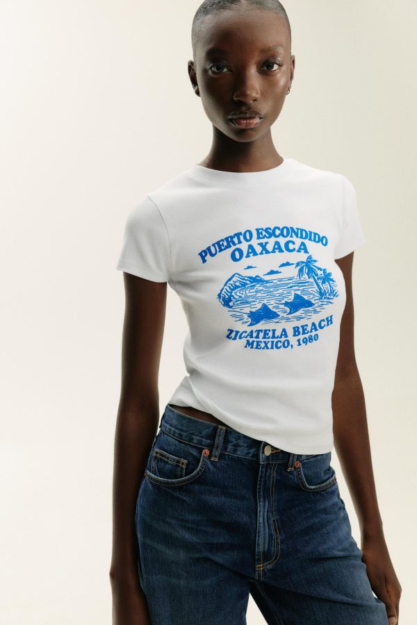 BASKILI YAZILI T-SHIRT - از برند زارا