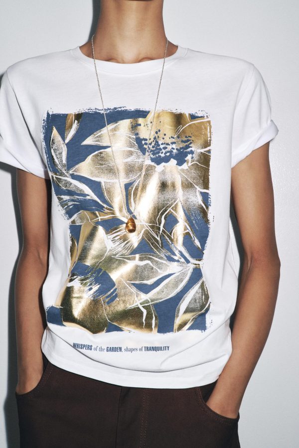 METALİK BASKILI T-SHIRT - از برند زارا