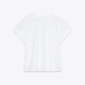 تی‌شرت پنبه‌ای یقه گرد و جیب‌دار از برند زارا (زنانه)