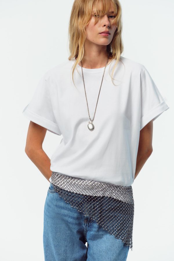 ŞERİTLİ DÜĞMELİ T-SHIRT - از برند زارا