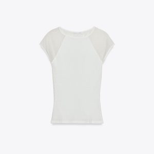 تی‌شرت پنبه‌ای یقه گرد آستین کوتاه از برند زارا (زنانه)