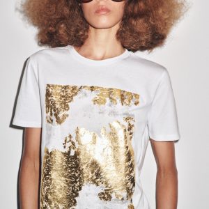 METALİK BASKILI T-SHIRT - از برند زارا