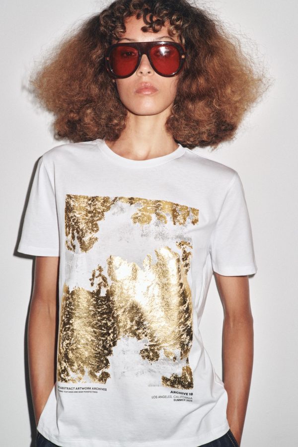 METALİK BASKILI T-SHIRT - از برند زارا