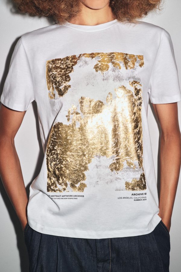 METALİK BASKILI T-SHIRT - از برند زارا