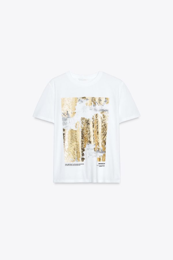 METALİK BASKILI T-SHIRT - از برند زارا