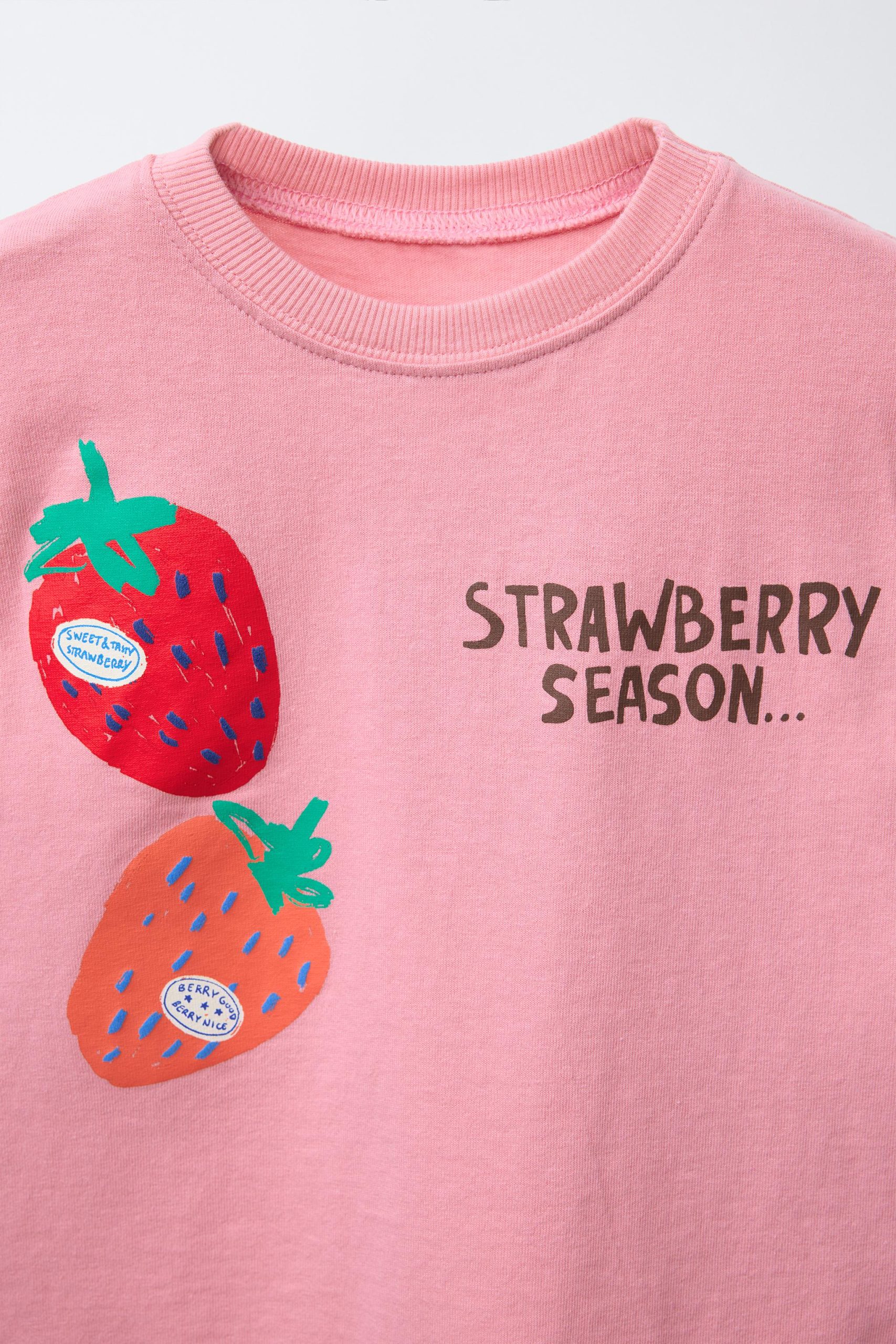 تیشرت یقه گرد میوهای پنبهای از برند زارا (بچه گانه)