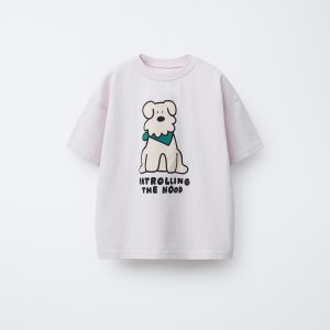 تی‌شرت پنبه‌ای یقه گرد با طرح سگ از برند زارا