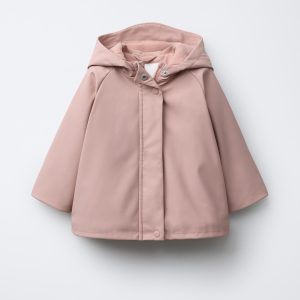 کت بلند کلاهدار ضد آب با آستر پولار از برند زارا (بچه گانه)