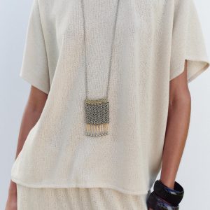 تی‌شرت یقه گرد آستین کوتاه روستیک از برند زارا (زنانه)