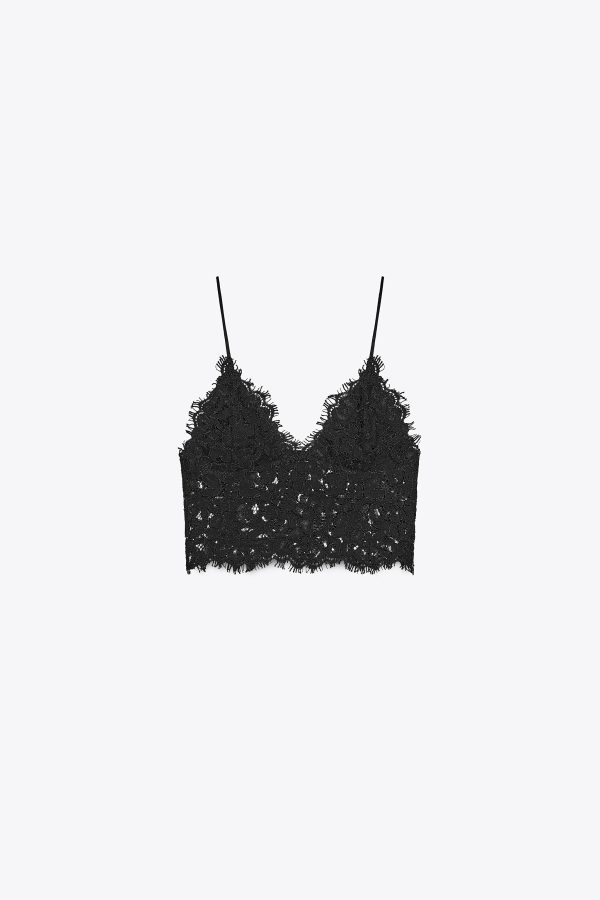 İŞLEMELİ CROP TOP - از برند زارا