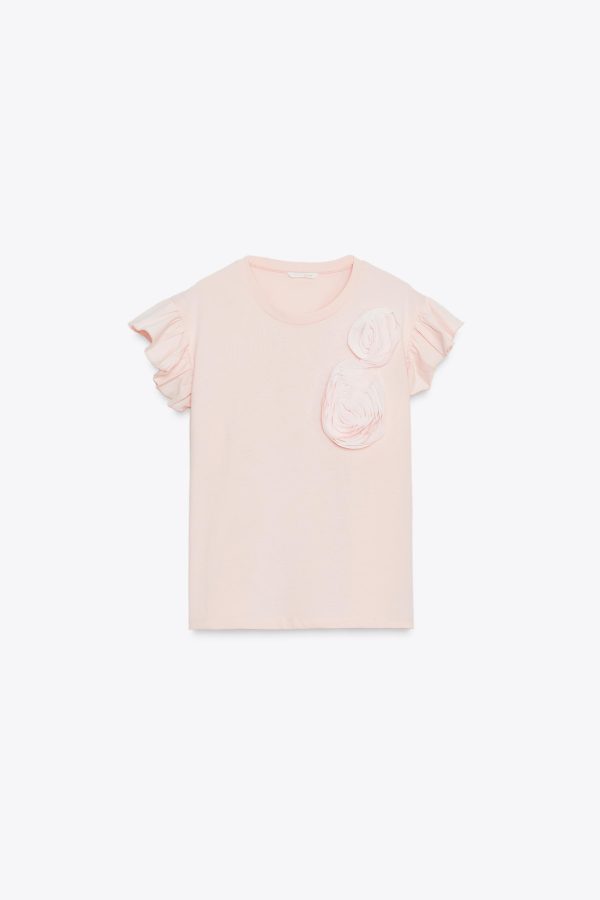 KABARTMALI GÜLLÜ T-SHIRT - از برند زارا