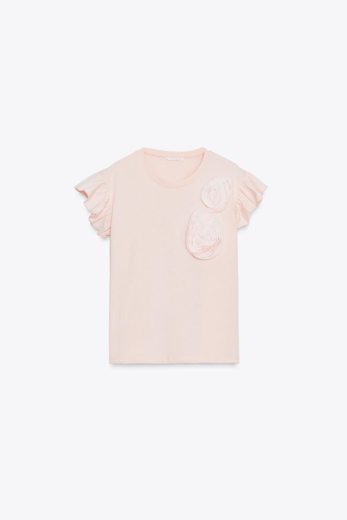 KABARTMALI GÜLLÜ T-SHIRT - از برند زارا