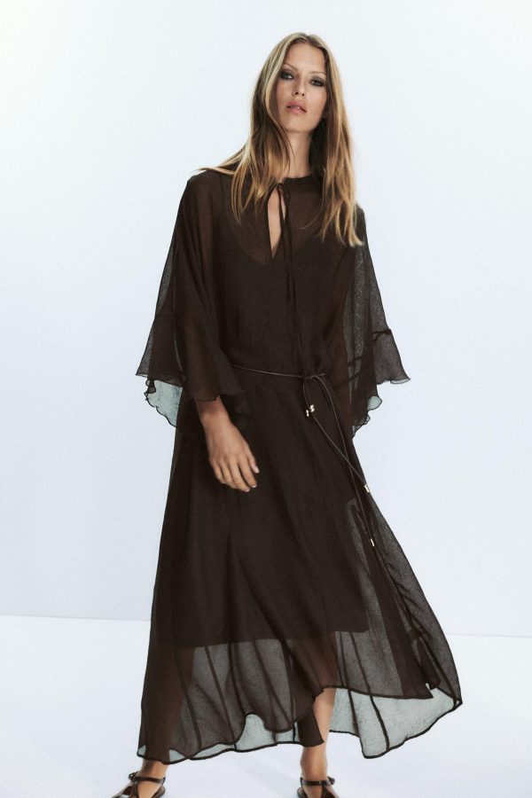KEMERLİ KAFTAN ELBİSE - از برند زارا