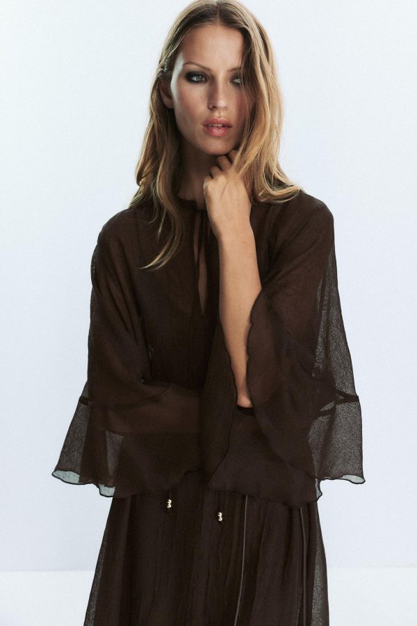 KEMERLİ KAFTAN ELBİSE - از برند زارا