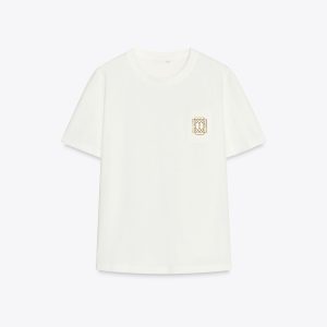 تی‌شرت پنبه‌ای یقه گرد با جزئیات فلزی از برند زارا (زنانه)