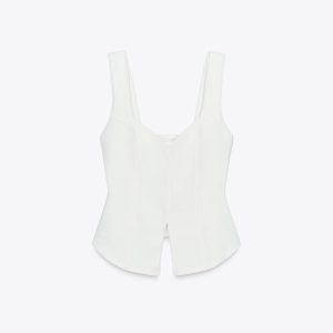 تاپ عریض با طراحی V شکل و شیار از برند زارا (زنانه)