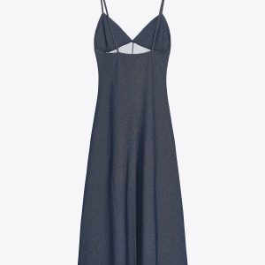 پیراهن میدی یقه V با بند نازک از برند زارا (زنانه)