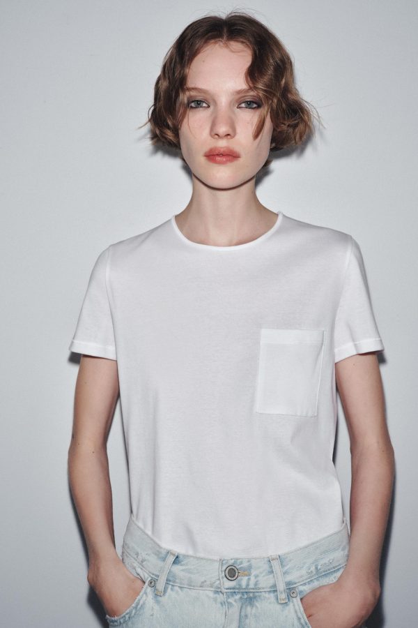 MERSERİZE PAMUKLU T-SHIRT - از برند زارا