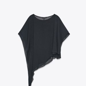 پلیور ویسکوز با یقه عریض و آستین کوتا از برند زارا (زنانه)