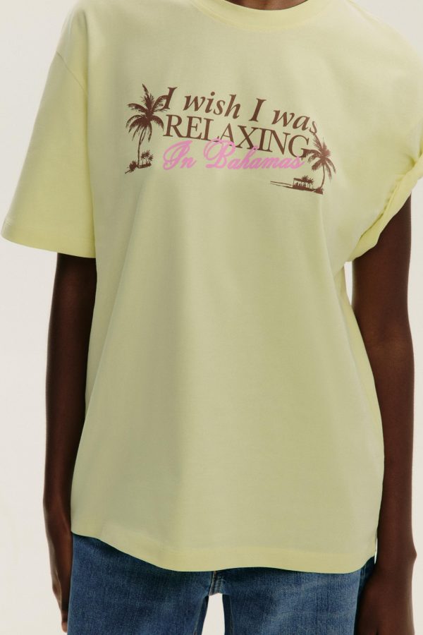 BASKILI SLOGANLI T-SHIRT - از برند زارا