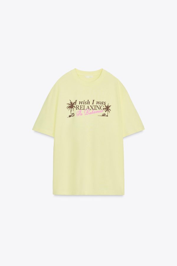 BASKILI SLOGANLI T-SHIRT - از برند زارا