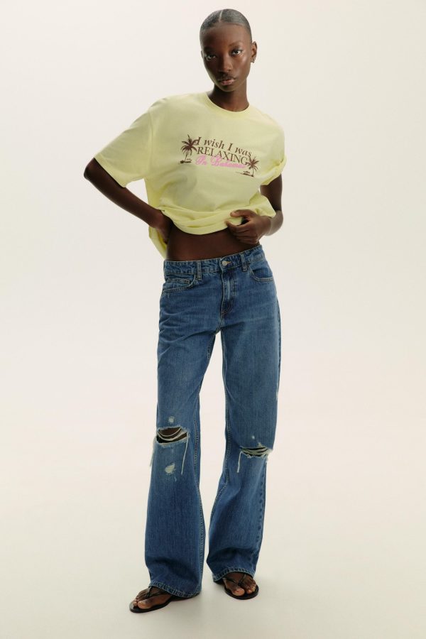 BASKILI SLOGANLI T-SHIRT - از برند زارا