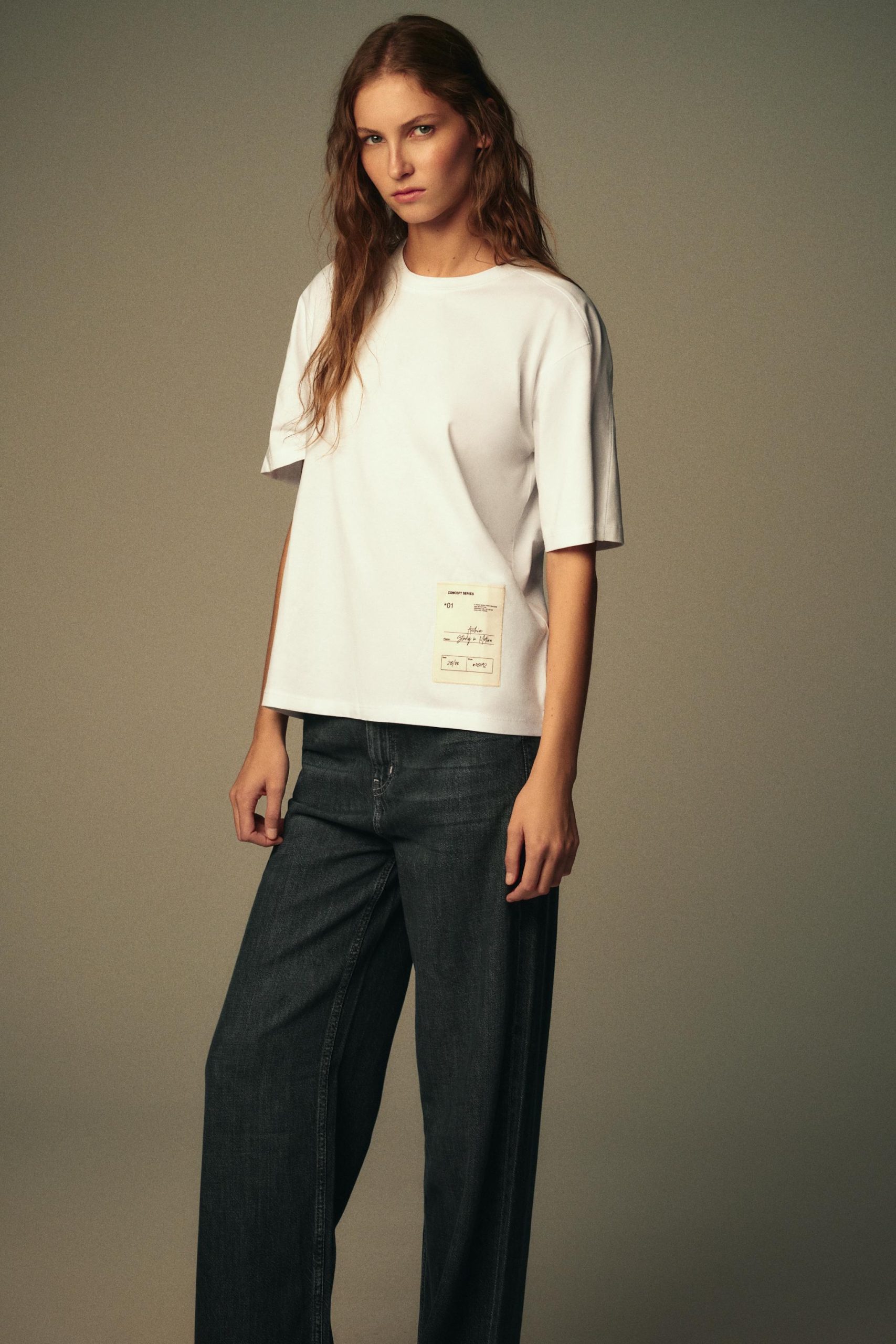 تیشرت پنبهای یقه گرد آستین کوتاه از برند زارا (زنانه)