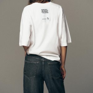 تی‌شرت پنبه‌ای یقه گرد آستین کوتاه از برند زارا (زنانه)