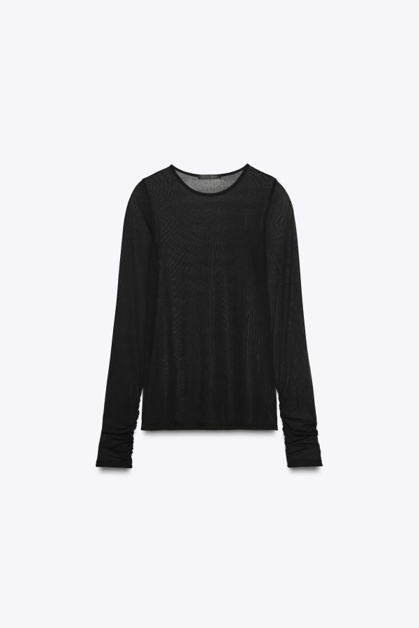 BÜZGÜÜ YARI TRANSPARAN T-SHIRT - از برند زارا
