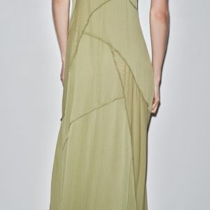 پیراهن بلند یقه V با بند نازک از برند زارا (زنانه)