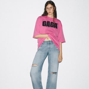 LADY GAGA YIKAMA EFEKTLİ T-SHIRT - از برند زارا