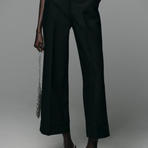 شلوار بلند کمر بلند با جیب از برند زارا (زنانه)