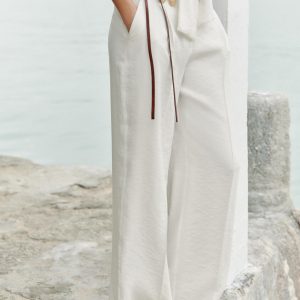 شلوار کمر بلند با جیب و پاچه گشاد از برند زارا (زنانه)