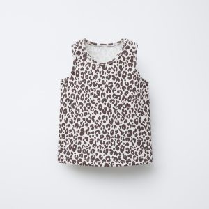 تی‌شرت یقه گرد بدون آستین پنبه‌ای از برند زارا