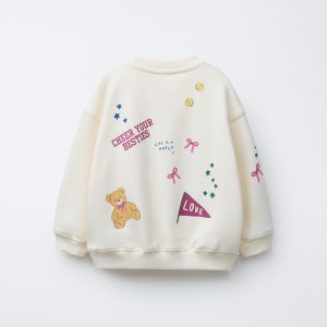 سویشرت آستین بلند راه‌راه چاپی از برند زارا (بچه گانه)