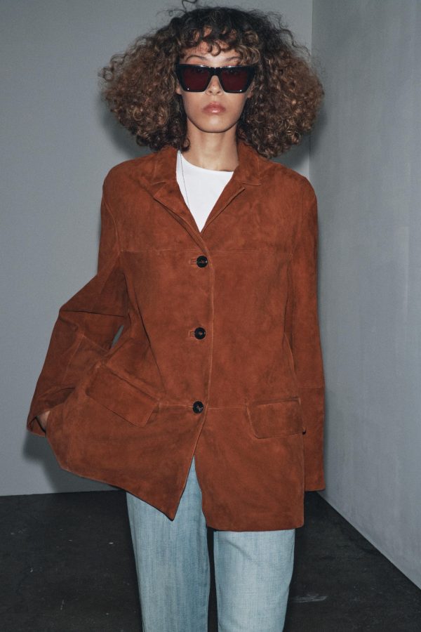 OVERSIZE ÜET DERİ BLAZER ZW COLLECTION LIMITED EDITION - از برند زارا