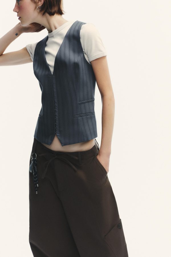 İNCE ÇİZGİİ CROP YELEK - از برند زارا