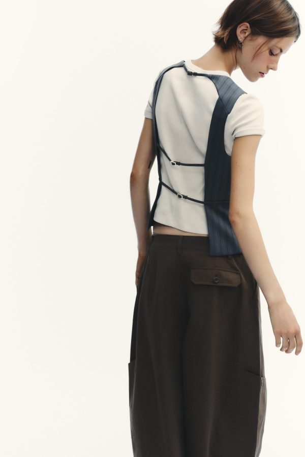 İNCE ÇİZGİİ CROP YELEK - از برند زارا