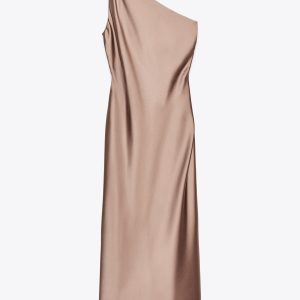 پیراهن تک‌شانه یقه نامتقارن با چاک از برند زارا (زنانه)