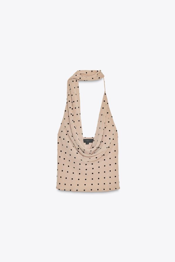FULARLI PUANTİYELİ HALTER TOP - از برند زارا