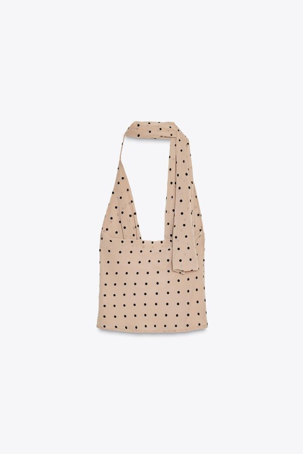 FULARLI PUANTİYELİ HALTER TOP - از برند زارا