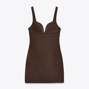 پیراهن کوتاه یقه قلبی با بند از برند زارا (زنانه)