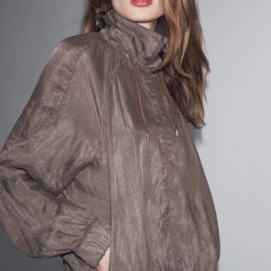 جکت بمبری زنانه با یقه قابل تنظیم از برند زارا (زنانه)