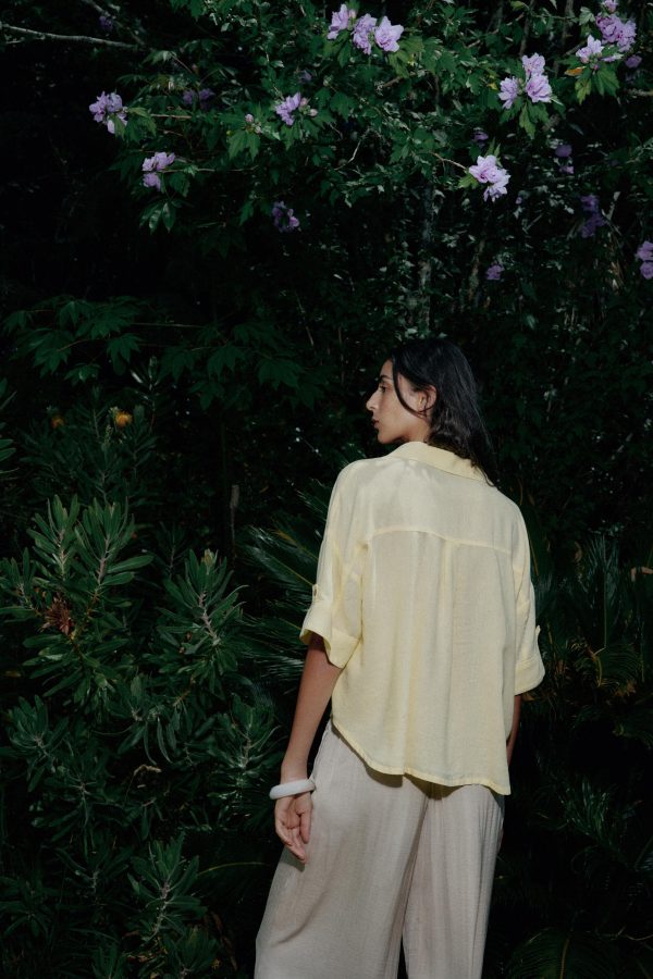 KETEN CROP GÖMLEK - از برند زارا