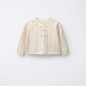 ژاکت با یقه دایره‌ای و آستین بلند از برند زارا (بچه گانه)