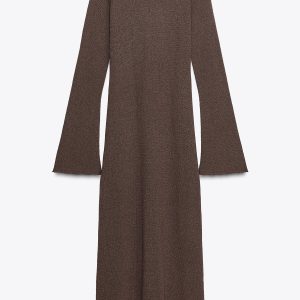 پیراهن بلند یقه دوچرخه‌ای بافت‌دار از برند زارا (زنانه)