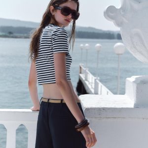 تی‌شرت کوتاه‌دامن یقه گرد آستین کوتاه از برند زارا (زنانه)