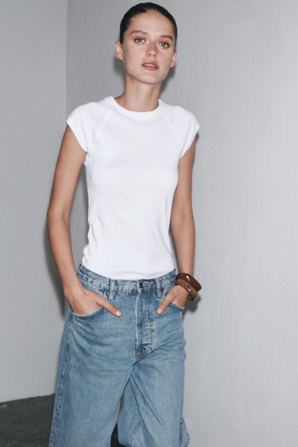 SOLUK EFEKTLİ PAMUKLU T-SHIRT - از برند زارا