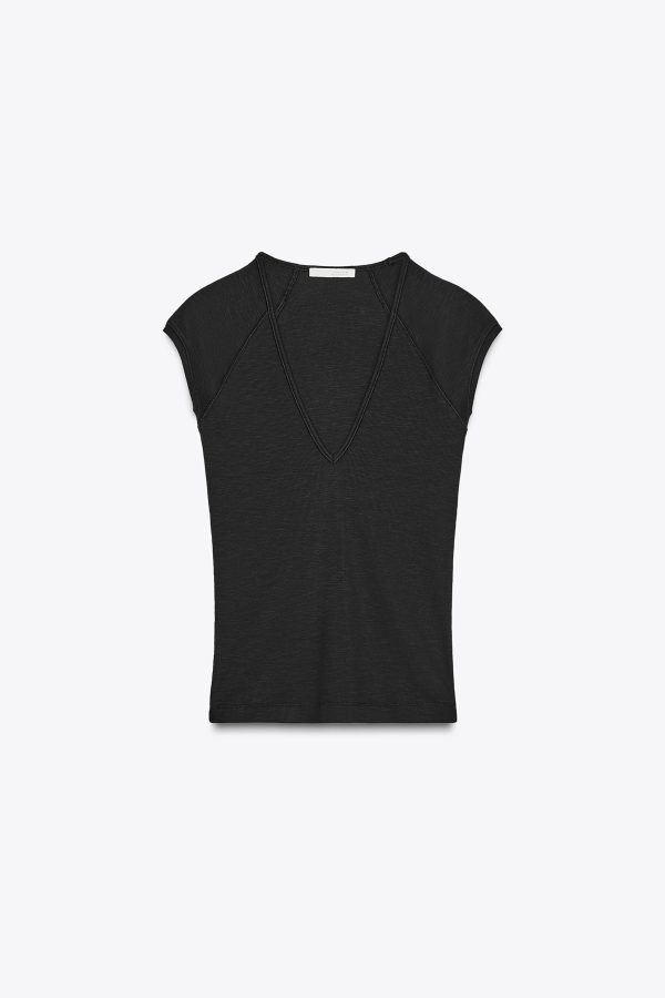 V YAKA FITILLI T-SHIRT - از برند زارا