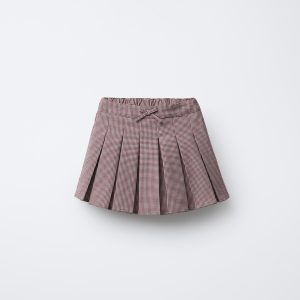 دامن برمودا چهارخانه با کمر الاستیک از برند زارا (بچه گانه)